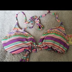 3/$25 NWT Surfside multi color trangle bikini top